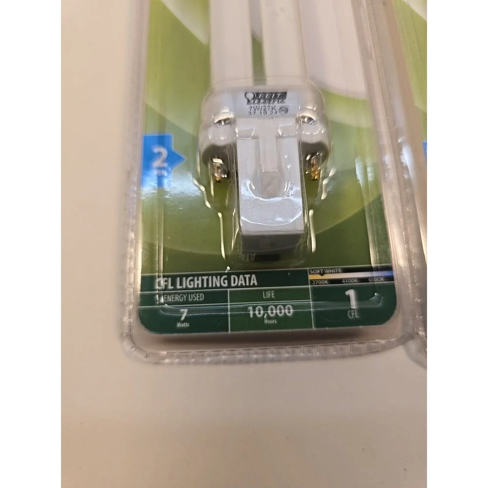 Feit Electric BPPL7 Soft White 7 Watt PL Compact‎ CFL Bulb 5.31 L in.  Lot Of 2